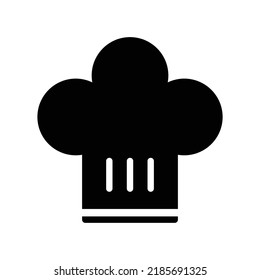 Chef hat icon in black solid style