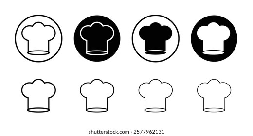 Chef hat icon black and white vector sign