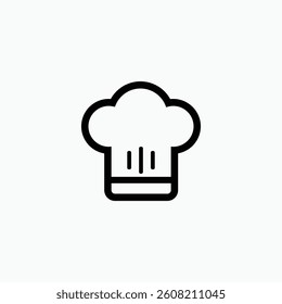 Chef hat icon, cafe, chef, cooker, cooking, vector sign pictogram isolated. Cuisine symbol, logo illustration.
