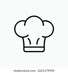 Chef hat icon, cafe, chef, cooker, cooking, vector sign pictogram isolated. Cuisine symbol, logo illustration.