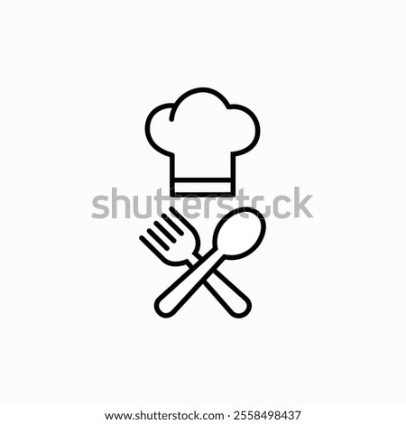 Chef hat icon, cafe, chef, cooker, cooking, vector sign pictogram isolated. Cuisine symbol, logo illustration.