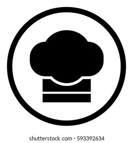 Chef hat icon in circle on white background