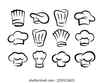 chef hat icon clipart of cook hats symbol collection set