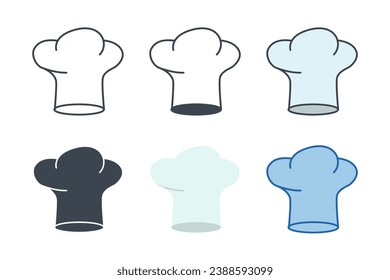 Colección de iconos de Sombrero de Chef con diferentes estilos. Icono de Sombrero de Chef Icono Ilustración vectorial aislada en fondo blanco