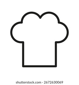 Ícone de chapéu Chef. Símbolo de tampa de cozinha. Vestuário de cozinha. Ilustração de contorno de vetor. EPS 10.