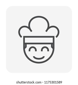 chef and hat icon for cooking design, editable stroke.
