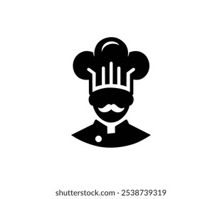 Chef hat icon. Chef Cooking hat logo, badge, icon, sticker, label, emblem, stamp, symbol, black, flat vector. EPS 10