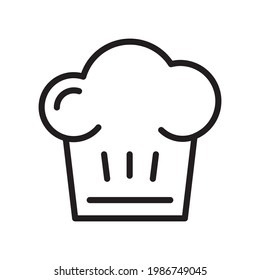 Chef hat icon Design Template. Illustration vector graphic. simple black outline style icon isolated on white background. Perfect for your web site design, logo, symbols of restaurants, cafe