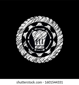 chef hat icon drawn with chalkboard texture
