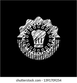 chef hat icon drawn on a chalkboard