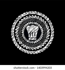 chef hat icon drawn on blackboard