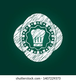 chef hat icon drawn on a blackboard