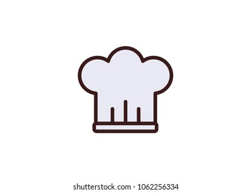 Chef hat icon, filled line icon