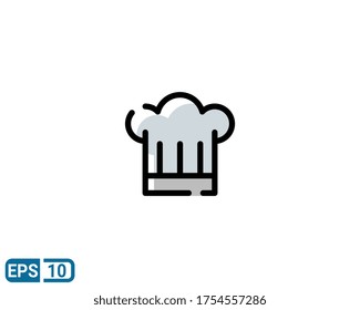 chef hat icon in filled filled line style. vector illustration for graphic designer, website, UI isolated on white background. EPS 10