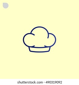Chef hat Icon Flat.