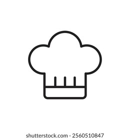 Chef hat icon Flat art in black and white isolated