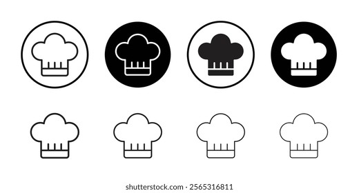 Chef hat icon Flat art in black and white isolated