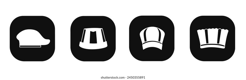 Chef hat icon in flat. A chef hat icon design. Stock vector.