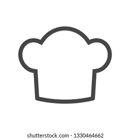 Chef hat icon flat. Grey on white background.