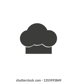 Chef hat icon flat. Grey on white background.
