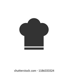 Chef hat icon in flat style. Cooker cap vector illustration on white isolated background. Chef restaurant business concept.