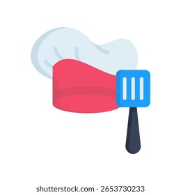 Chef Hat Icon Flat Vector Illustration