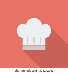 Chef hat icon. Flat vector related icon with long shadow for web and mobile applications. It can be used as - logo, pictogram, icon, infographic element. Vector Illustration.