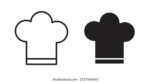 Símbolo de ícone de chapéu Chef e conceito de símbolo de linha fina de conjunto de linhas.