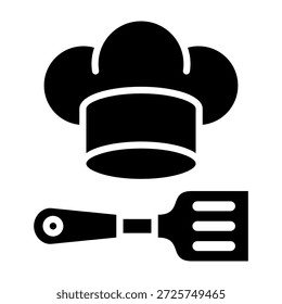 Chef Hat Icon Glyph Style Vector Illustration