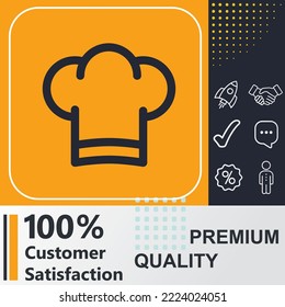 Elemento gráfico del icono del sombrero del chef. Diseño moderno.