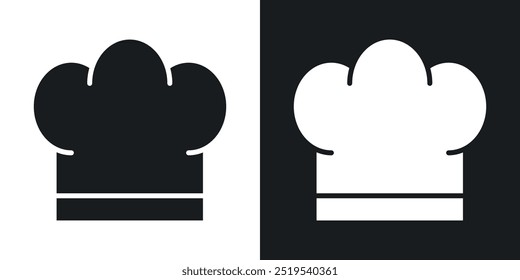 Chef hat icon icons in black and white filled style