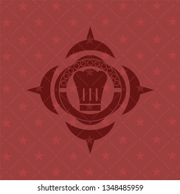 chef hat icon inside badge with red background
