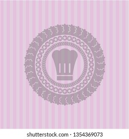 chef hat icon inside badge with pink background