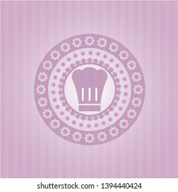 chef hat icon inside badge with pink background