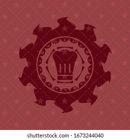 Koch-Hut-Symbol auf rotem Hintergrund