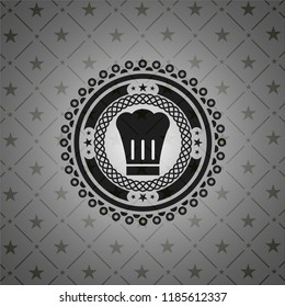 chef hat icon inside black emblem. Vintage.