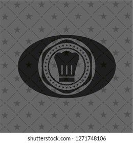chef hat icon inside black emblem. Vintage.
