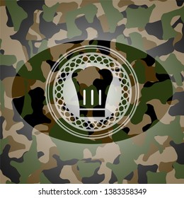 chef hat icon inside camo emblem