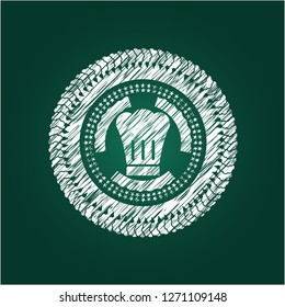 chef hat icon inside chalk emblem