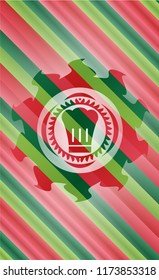 chef hat icon inside christmas emblem background.