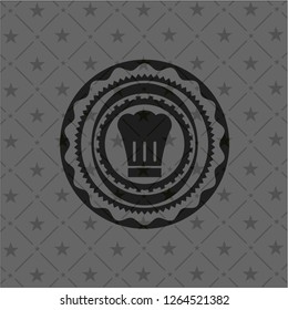 chef hat icon inside dark emblem