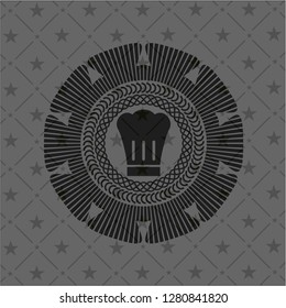 chef hat icon inside dark emblem
