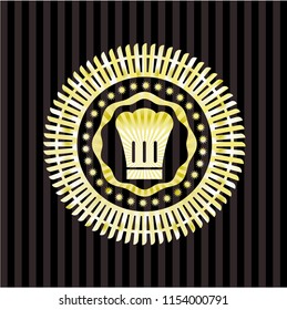 chef hat icon inside gold badge or emblem