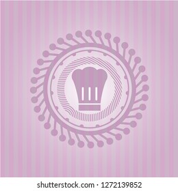 chef hat icon inside pink icon or emblem