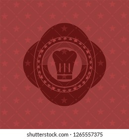chef hat icon inside retro red emblem