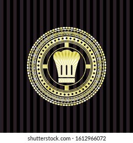 chef hat icon inside shiny emblem