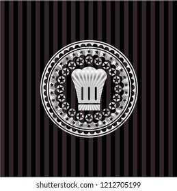 chef hat icon inside silver badge