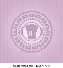 chef hat icon inside vintage pink emblem