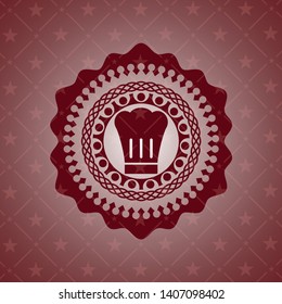 chef hat icon inside vintage red emblem