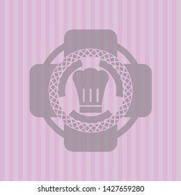 chef hat icon inside vintage pink emblem
